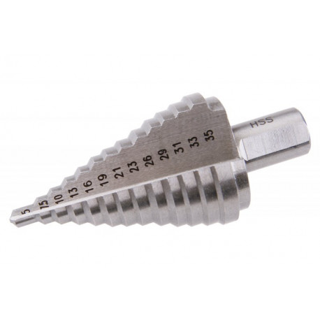 vrták stupňovitý 5 - 35 mm, 13 stupňů HSS WESTBERG