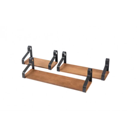 police loftové FBL 2 borovice/černá, sada 3 ks