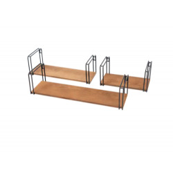 police loftové FBL 4 borovice/černá, sada 3 ks