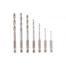 vrtáky do kovu se šestihrannou stopkou 7 ks HSS