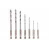 vrtáky do kovu se šestihrannou stopkou 7 ks HSS