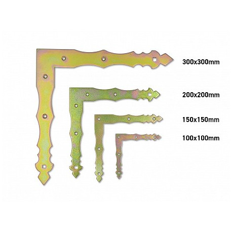 rohovník NAD4ZN - 300x300x40x4,0mm ozdobný zinek žlutý