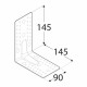 úhelník s prolisem KP7, 145x145x90x2,5mm
