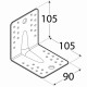 úhelník s prolisem KPS 2, 105x105x90x1,5mm