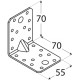 úhelník s prolisem KPS 4, 70x70x55x1,5mm