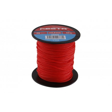 provázek stavební pletený 50m/2mm červený FESTA