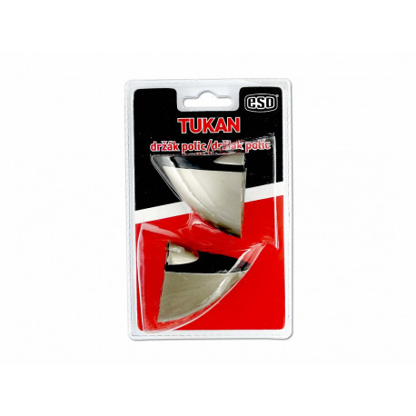 držák polic TUKAN "M", nikl broušený, 54x54mm, blistr 2ks