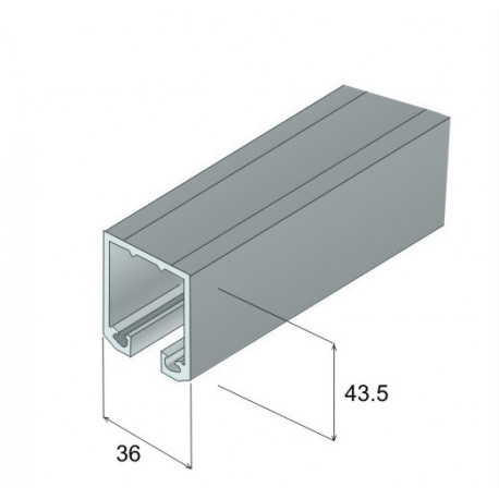 SALU S100, lišta hliníková k posuvnému kování